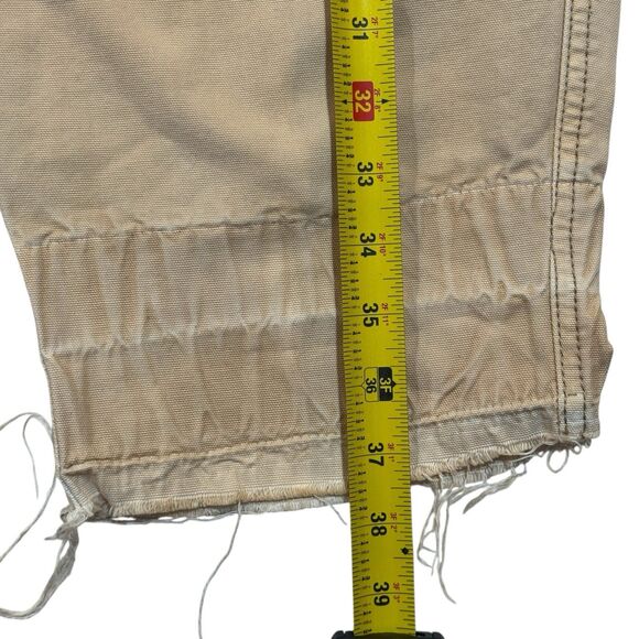 BDG Urban Outfitters Cargo Joggers M Tan Raw Hem Distressed Streetwear - Picture 9 of 16